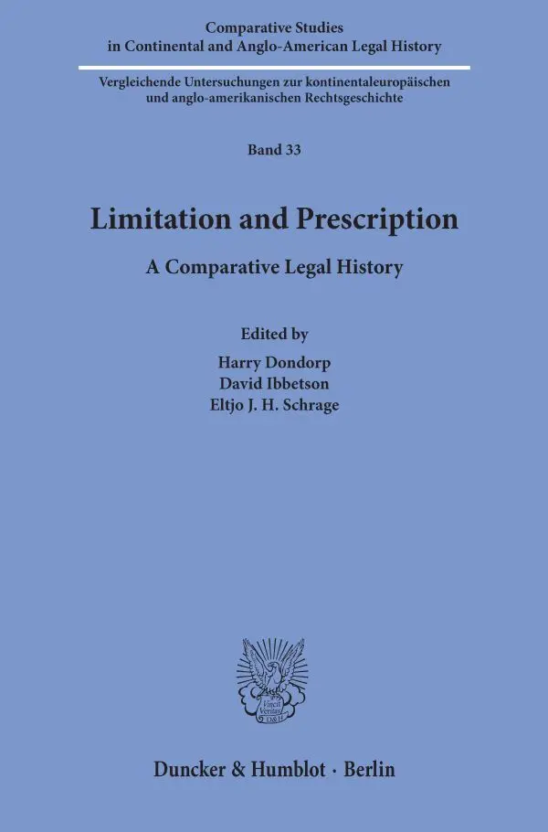 Cover: 9783428156269 | Limitation and Prescription. | A Comparative Legal History. | Buch | X