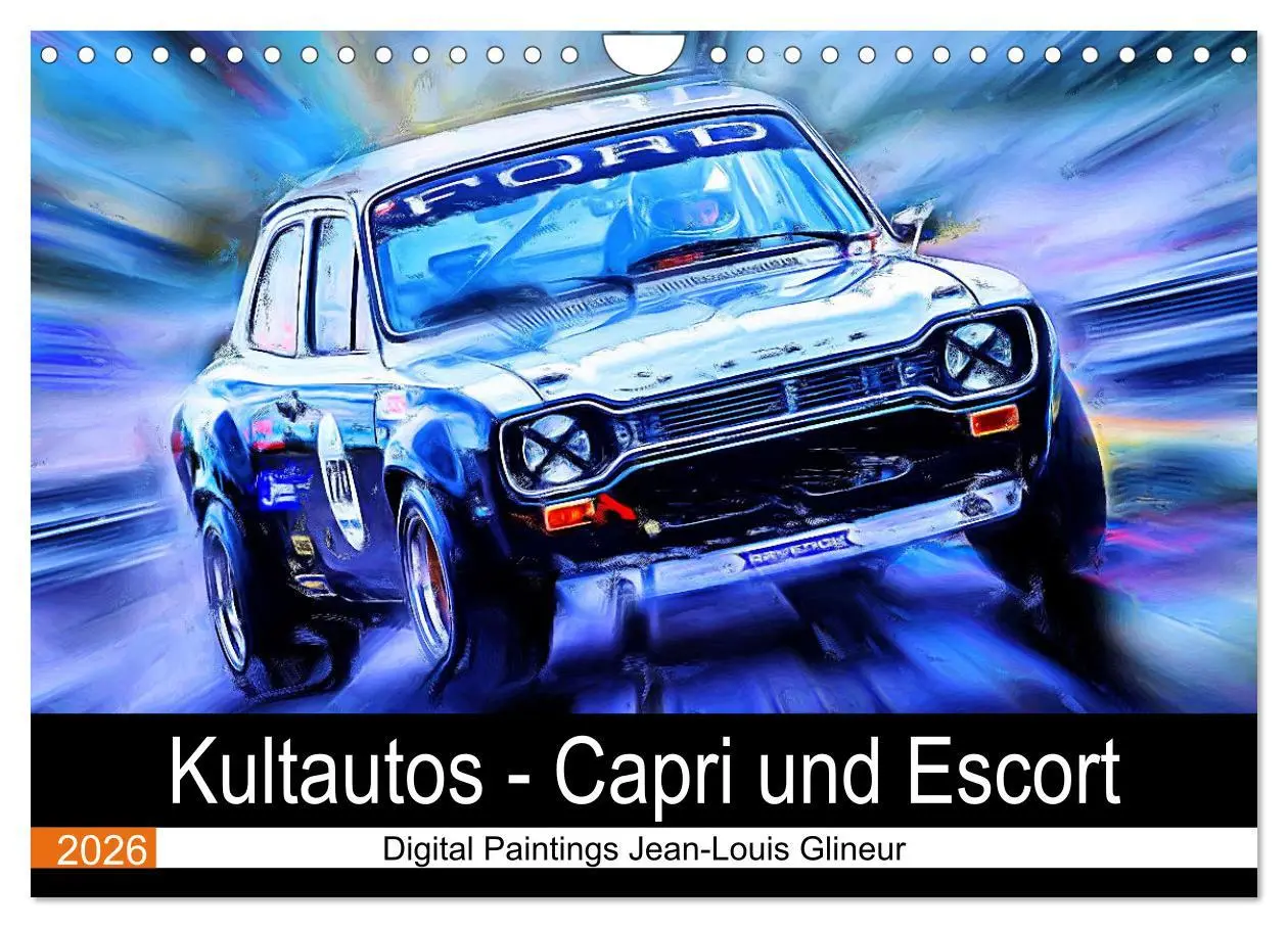 Cover: 9783457246269 | Kultautos - Capri und Escort (Wandkalender 2026 DIN A4 quer),...