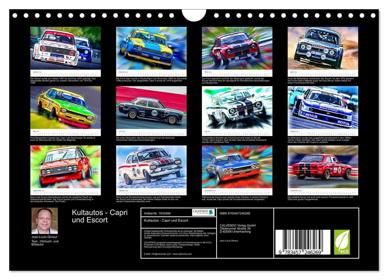 Bild: 9783457246269 | Kultautos - Capri und Escort (Wandkalender 2026 DIN A4 quer),...