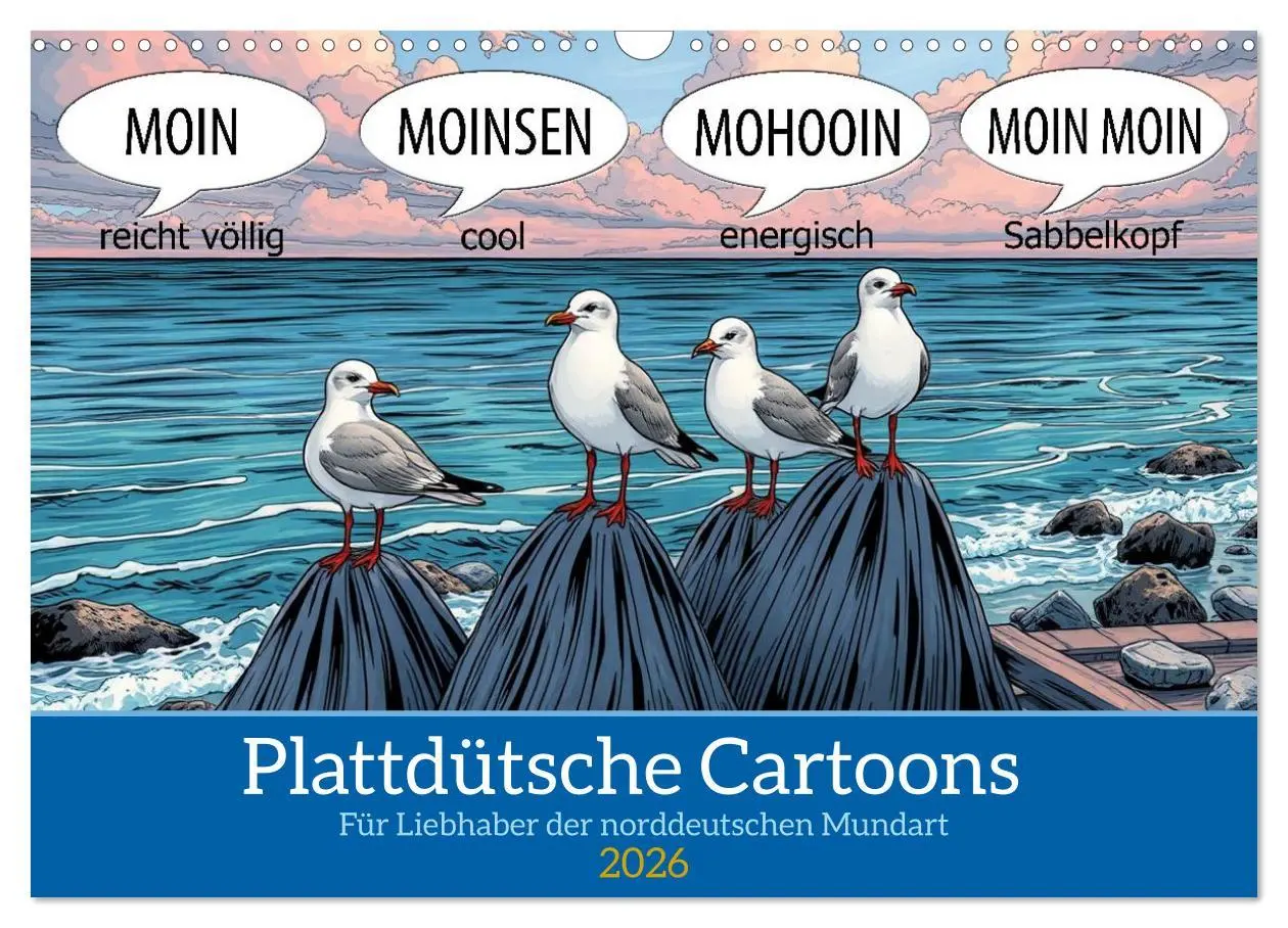 Cover: 9783516646269 | Plattdütsche Cartoons (Wandkalender 2026 DIN A3 quer), CALVENDO...