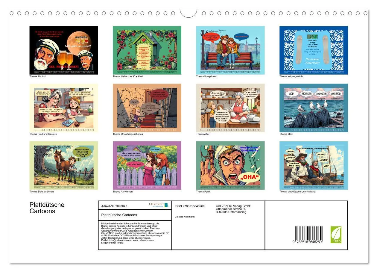 Bild: 9783516646269 | Plattdütsche Cartoons (Wandkalender 2026 DIN A3 quer), CALVENDO...
