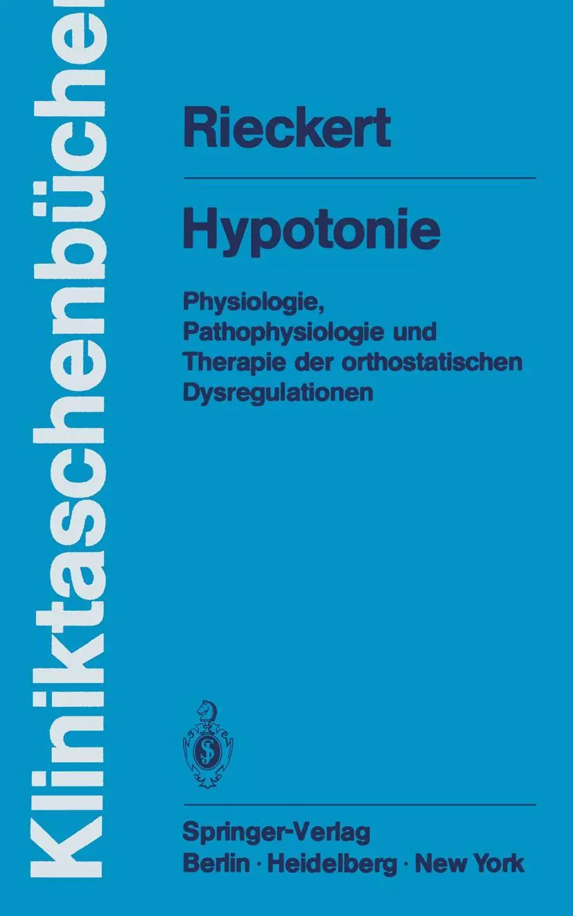 Cover: 9783540096269 | Hypotonie | Hans Rieckert | Taschenbuch | viii | Deutsch | 1979