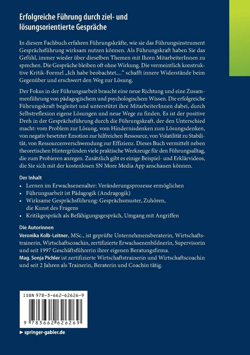 Rückseite: 9783662626269 | Erfolgreiche Führung durch ziel- und lösungsorientierte Gespräche | ix