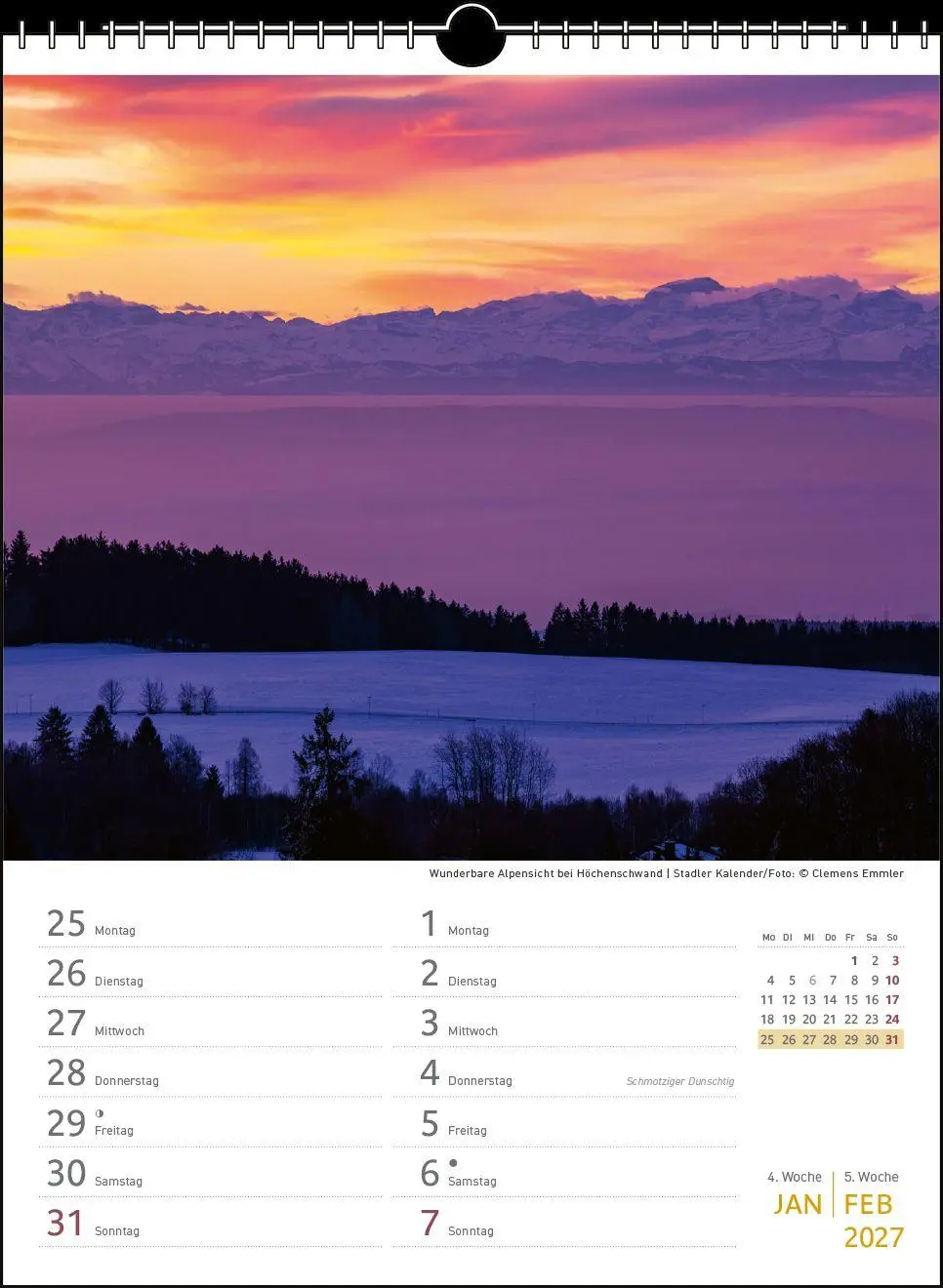 Bild: 9783861926269 | Zwei-Wochenplaner Schwarzwald 2027 | Clemens Emmler | Kalender | 27 S.