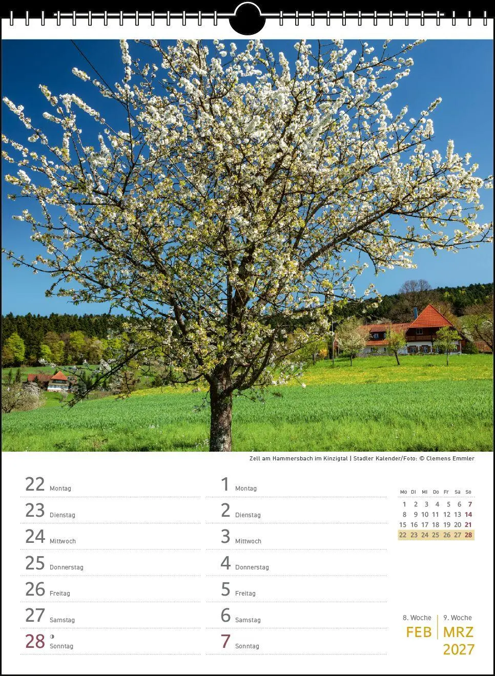 Bild: 9783861926269 | Zwei-Wochenplaner Schwarzwald 2027 | Clemens Emmler | Kalender | 27 S.