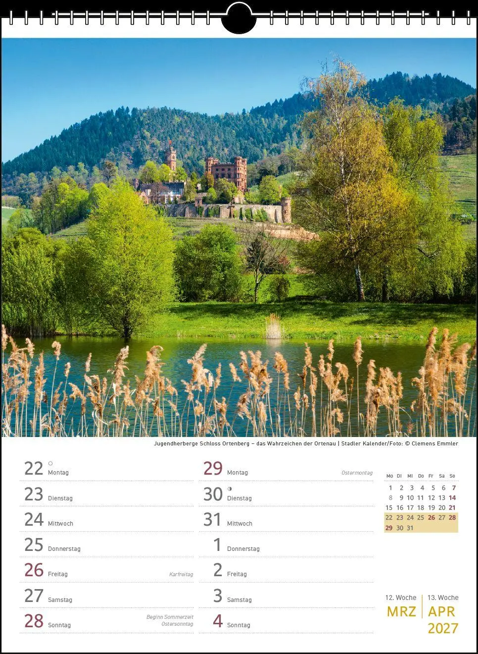 Bild: 9783861926269 | Zwei-Wochenplaner Schwarzwald 2027 | Clemens Emmler | Kalender | 27 S.