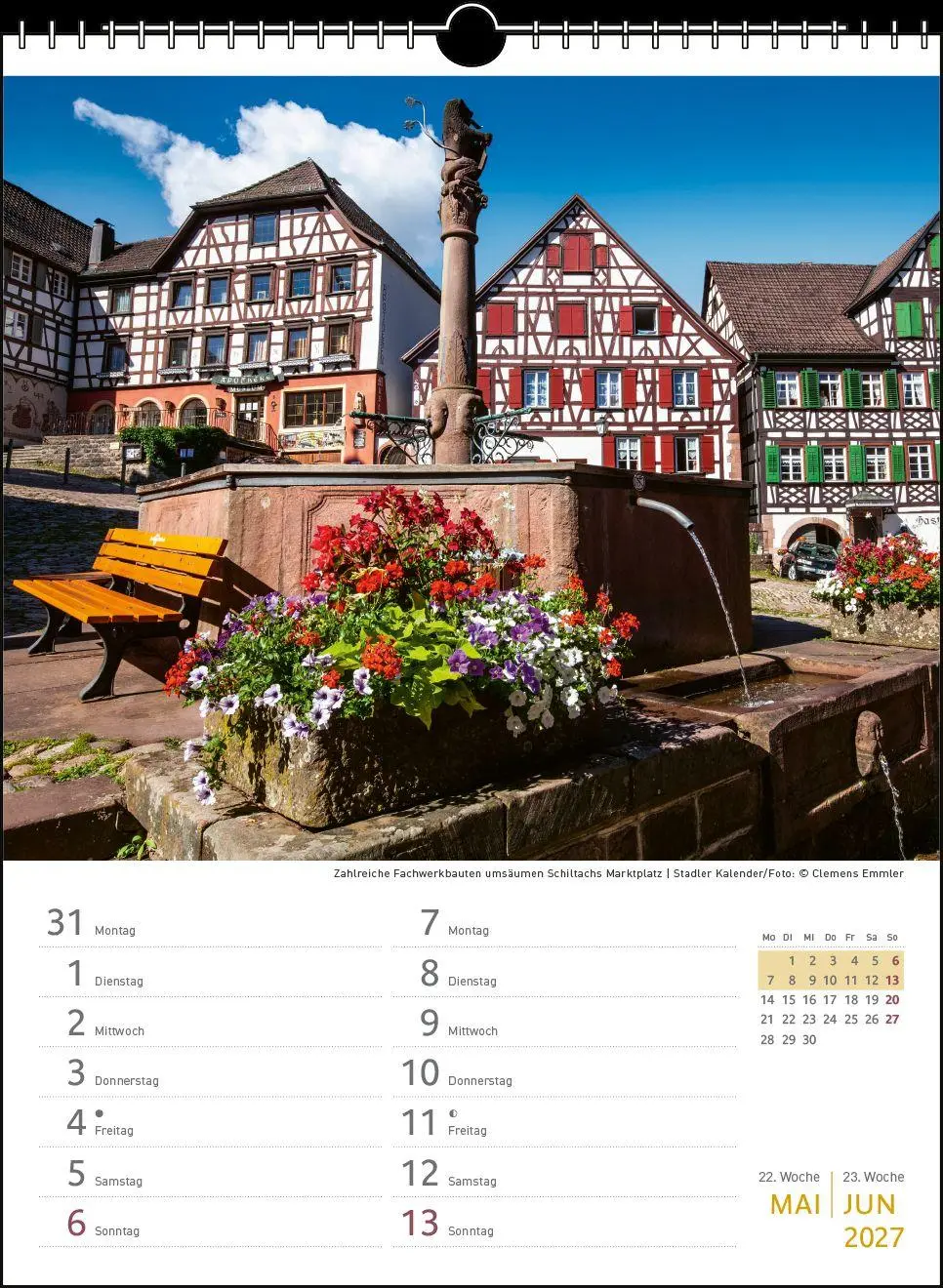 Bild: 9783861926269 | Zwei-Wochenplaner Schwarzwald 2027 | Clemens Emmler | Kalender | 27 S.