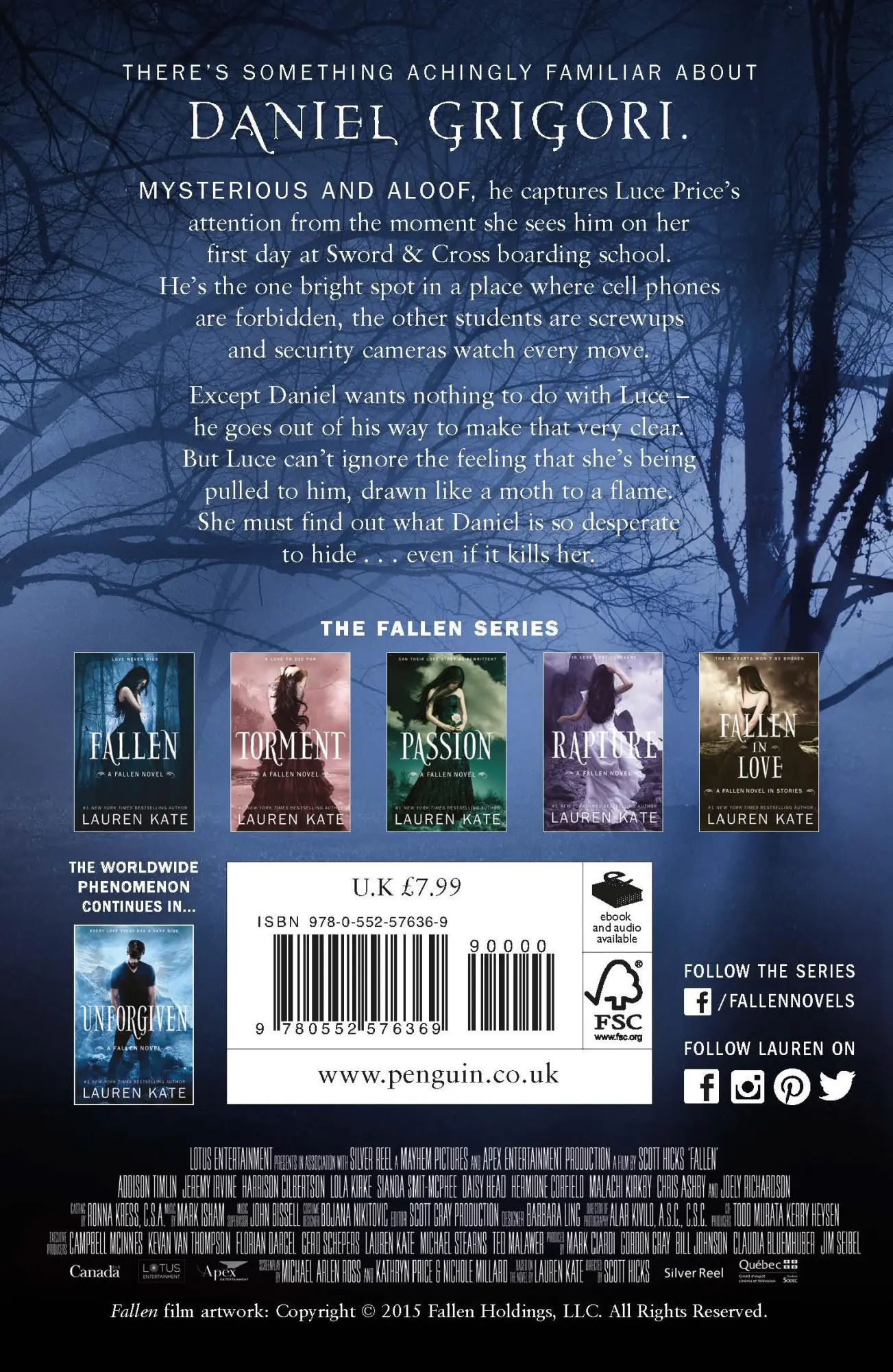 Rückseite: 9780552576369 | Fallen | Book 1 of the Fallen Series | Lauren Kate | Taschenbuch