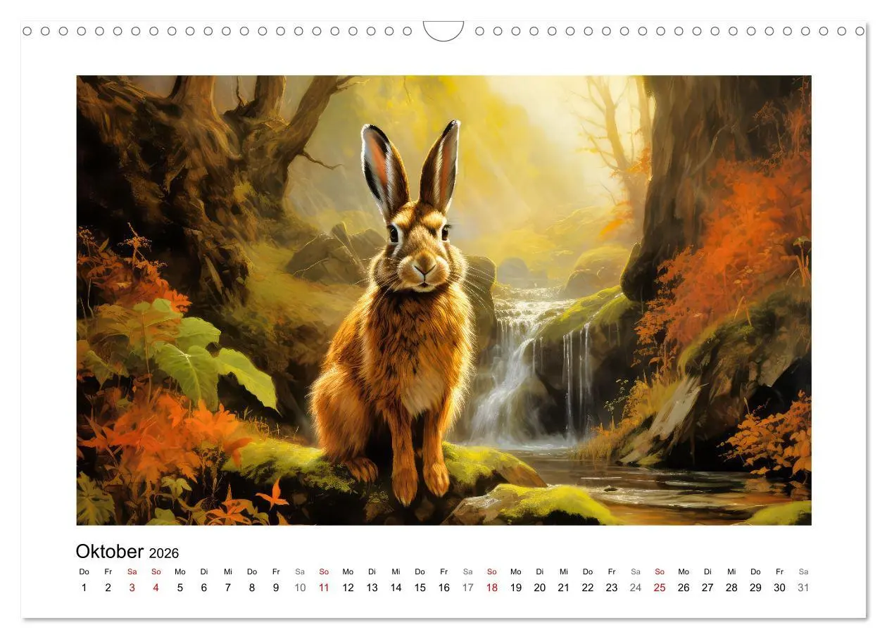 Bild: 9783457476369 | Hasenliebe (Wandkalender 2026 DIN A3 quer), CALVENDO Monatskalender