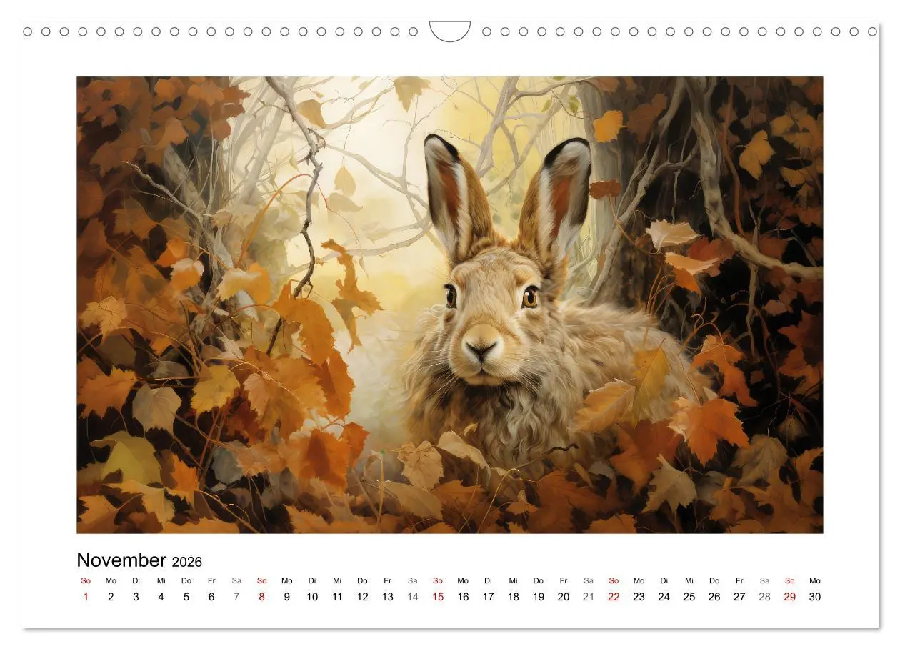 Bild: 9783457476369 | Hasenliebe (Wandkalender 2026 DIN A3 quer), CALVENDO Monatskalender