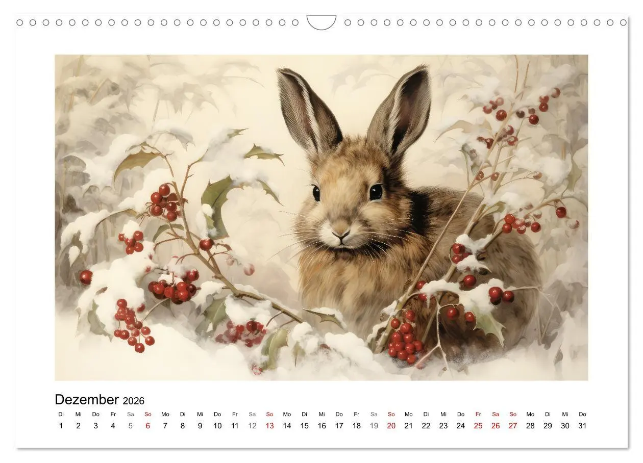 Bild: 9783457476369 | Hasenliebe (Wandkalender 2026 DIN A3 quer), CALVENDO Monatskalender