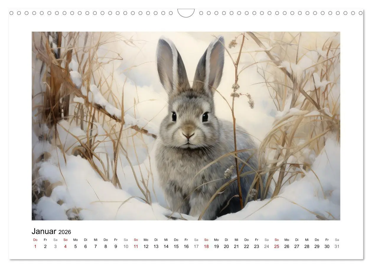 Bild: 9783457476369 | Hasenliebe (Wandkalender 2026 DIN A3 quer), CALVENDO Monatskalender