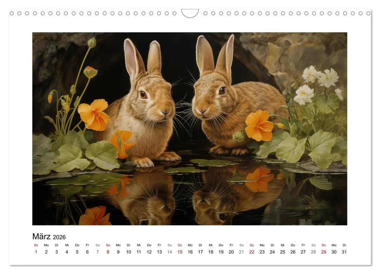 Bild: 9783457476369 | Hasenliebe (Wandkalender 2026 DIN A3 quer), CALVENDO Monatskalender