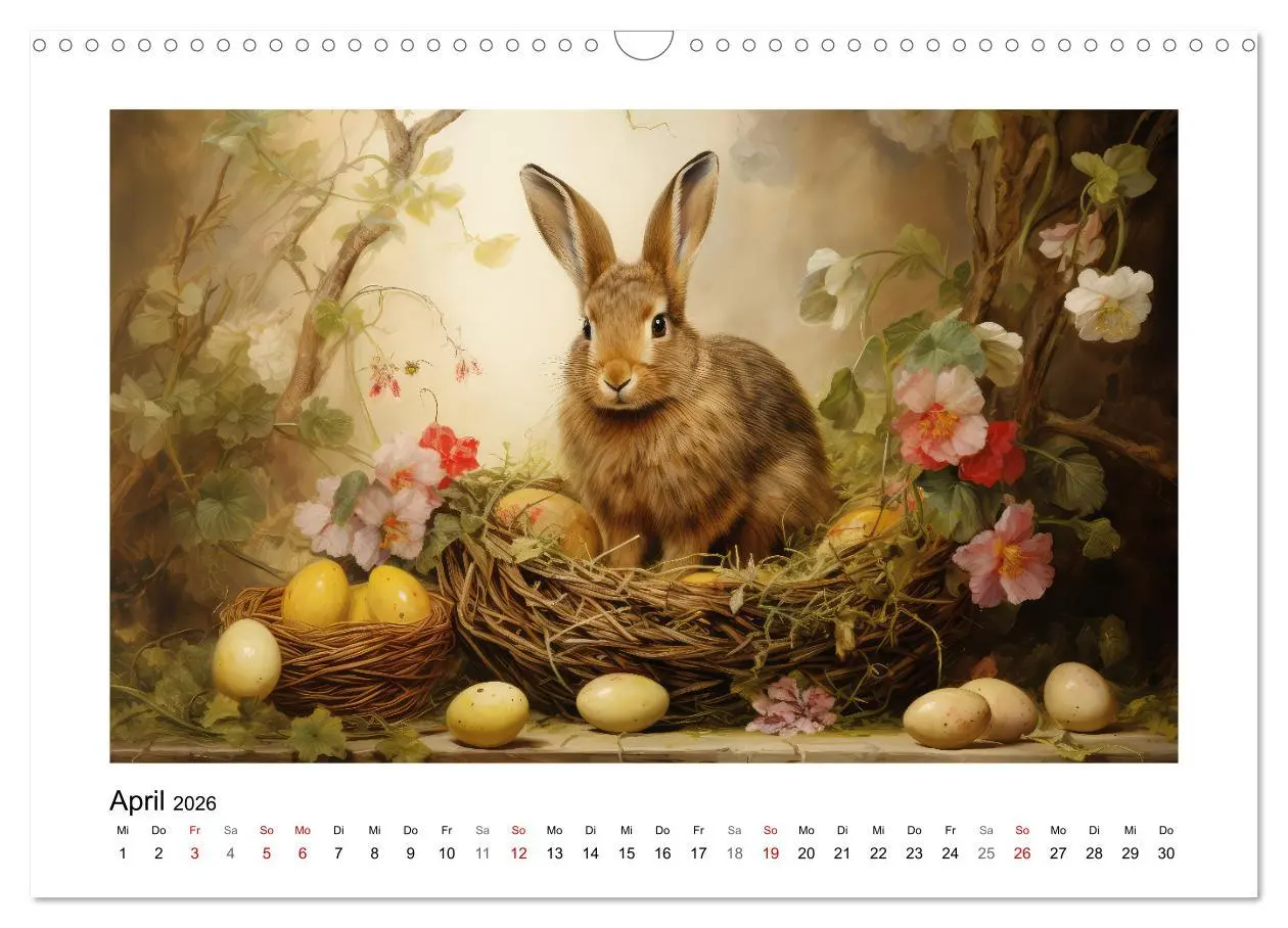 Bild: 9783457476369 | Hasenliebe (Wandkalender 2026 DIN A3 quer), CALVENDO Monatskalender
