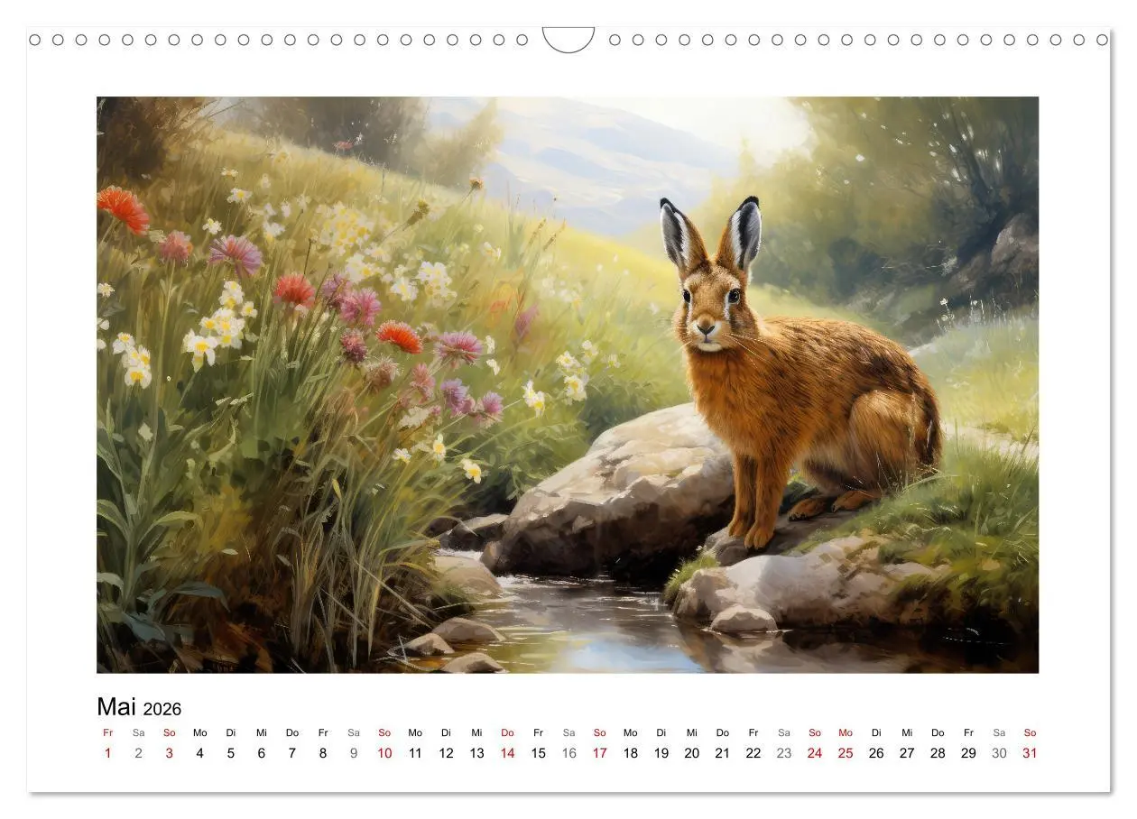 Bild: 9783457476369 | Hasenliebe (Wandkalender 2026 DIN A3 quer), CALVENDO Monatskalender
