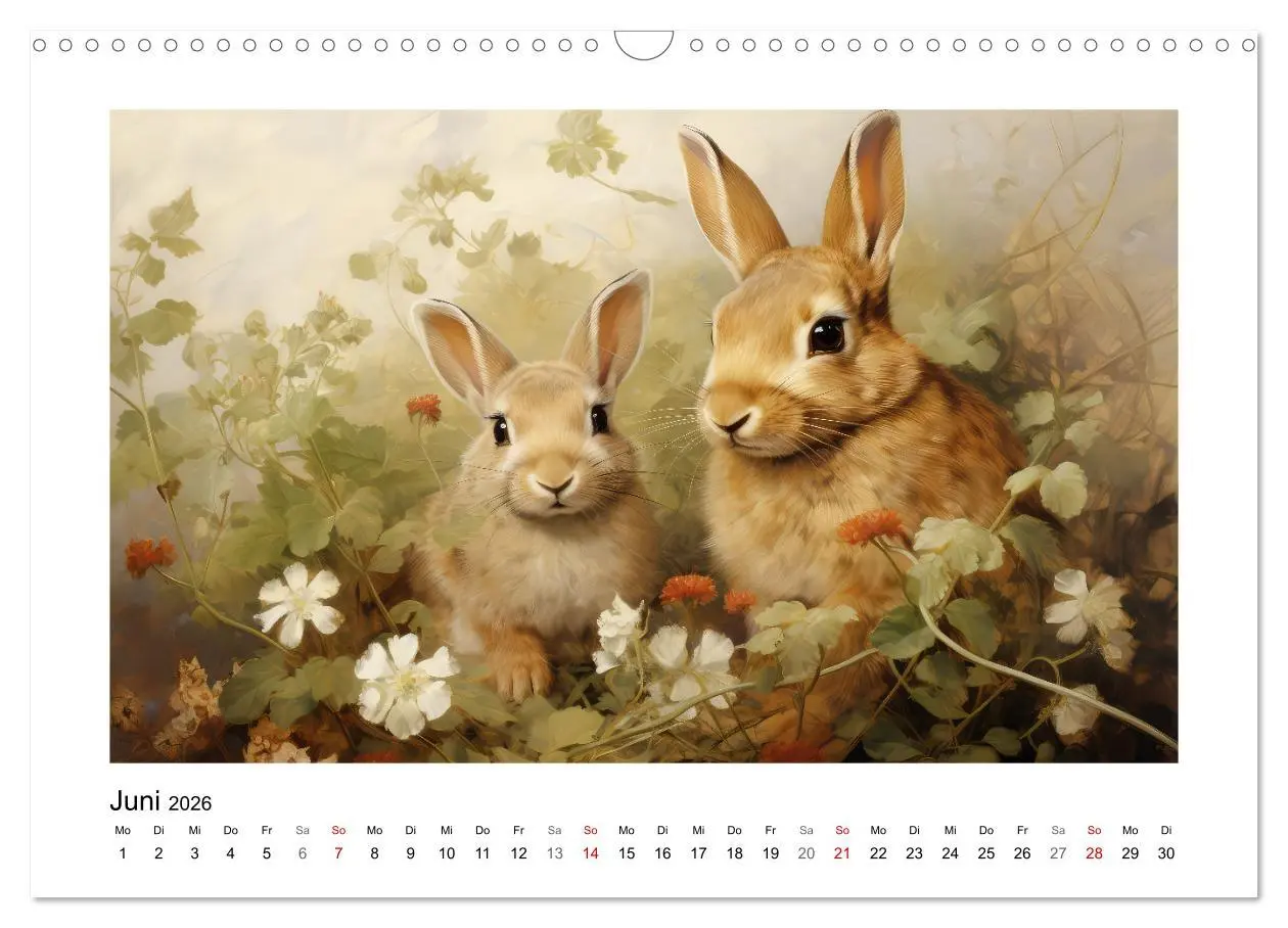 Bild: 9783457476369 | Hasenliebe (Wandkalender 2026 DIN A3 quer), CALVENDO Monatskalender