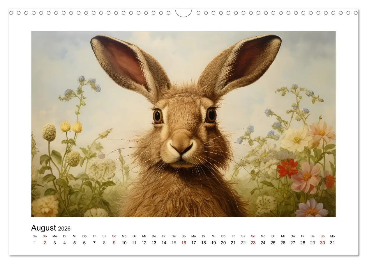 Bild: 9783457476369 | Hasenliebe (Wandkalender 2026 DIN A3 quer), CALVENDO Monatskalender