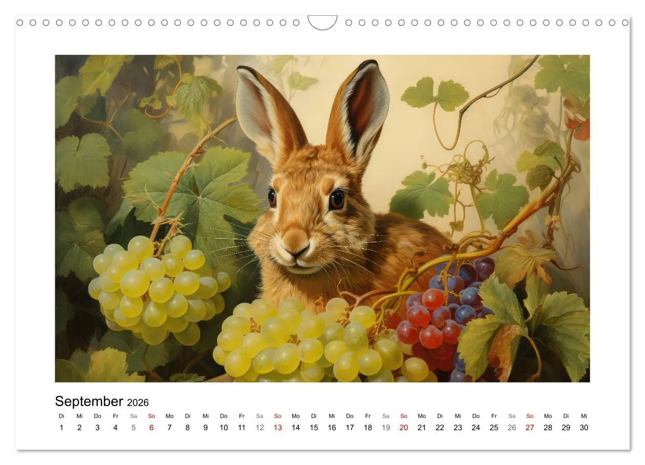 Bild: 9783457476369 | Hasenliebe (Wandkalender 2026 DIN A3 quer), CALVENDO Monatskalender