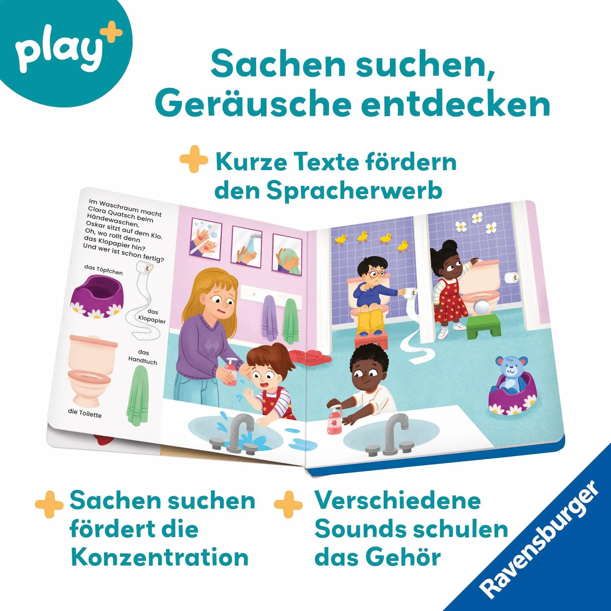 Bild: 9783473456369 | Play+ Mein allererstes Soundbuch Im Kindergarten - ab 12 Monate | Höck