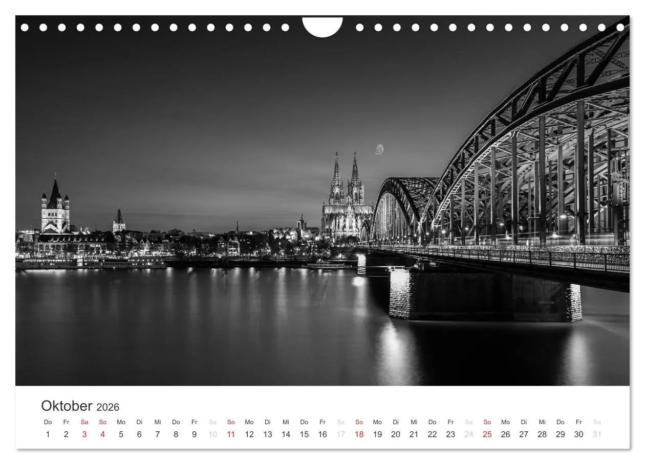 Bild: 9783516016369 | Köln - monochrome Ansichten (Wandkalender 2026 DIN A4 quer),...