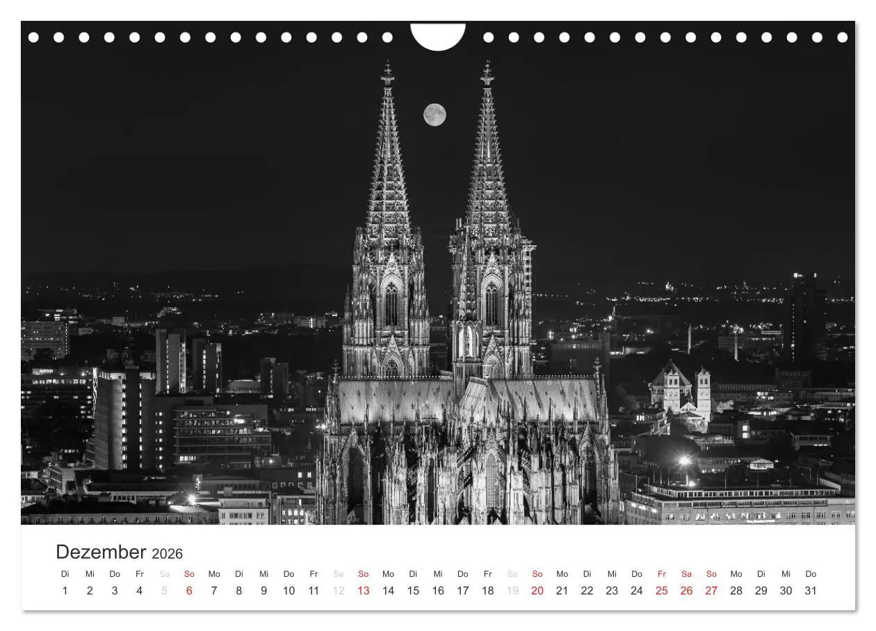 Bild: 9783516016369 | Köln - monochrome Ansichten (Wandkalender 2026 DIN A4 quer),...