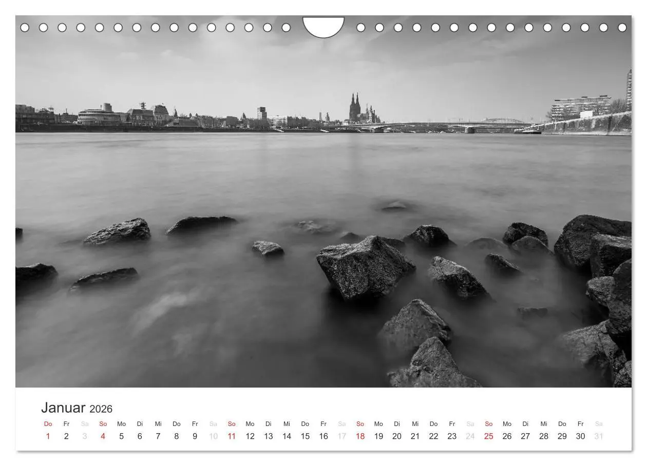 Bild: 9783516016369 | Köln - monochrome Ansichten (Wandkalender 2026 DIN A4 quer),...