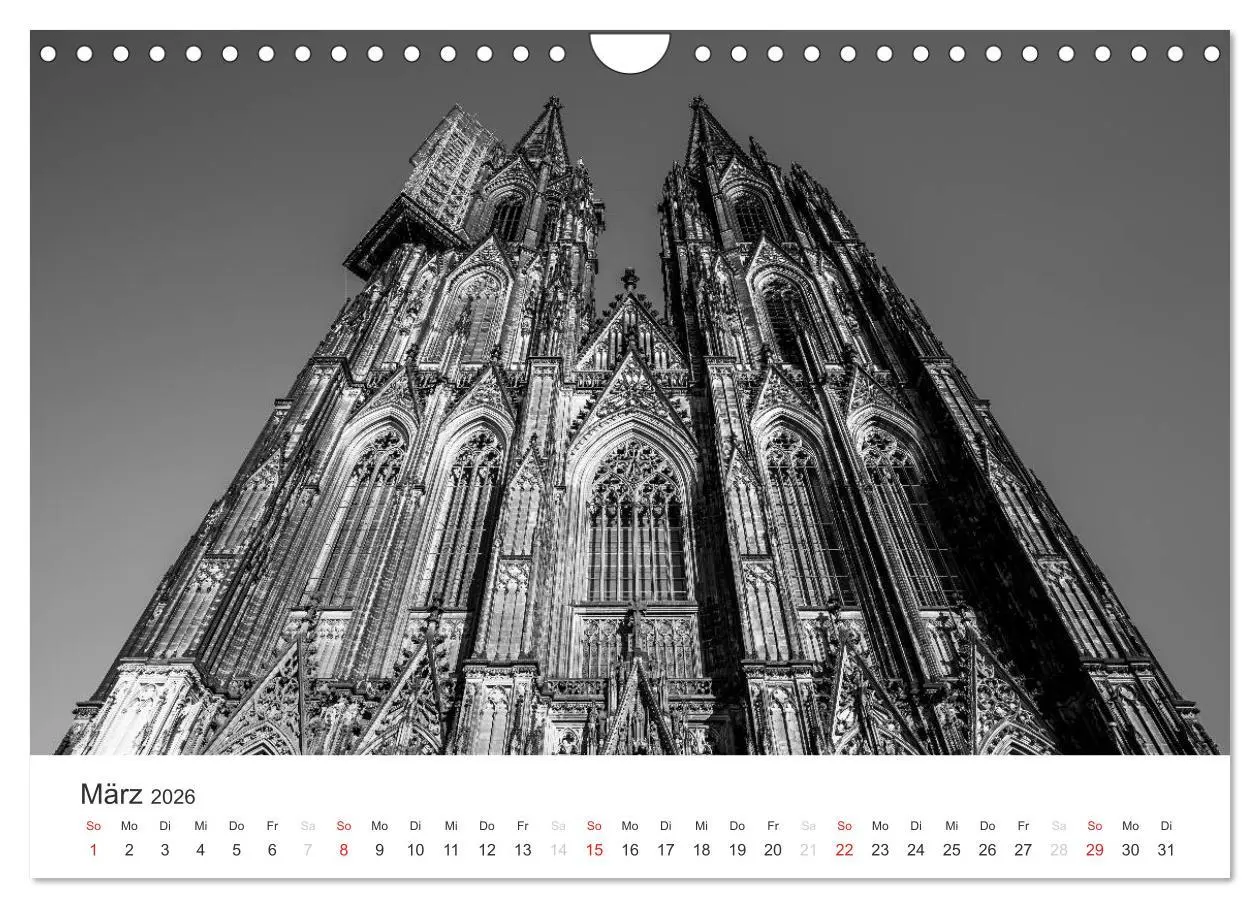 Bild: 9783516016369 | Köln - monochrome Ansichten (Wandkalender 2026 DIN A4 quer),...