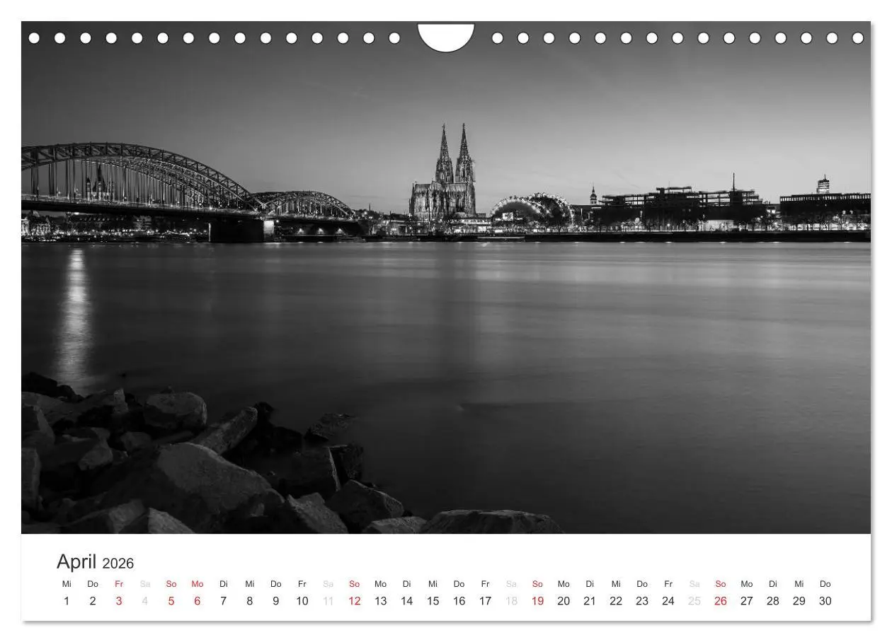 Bild: 9783516016369 | Köln - monochrome Ansichten (Wandkalender 2026 DIN A4 quer),...