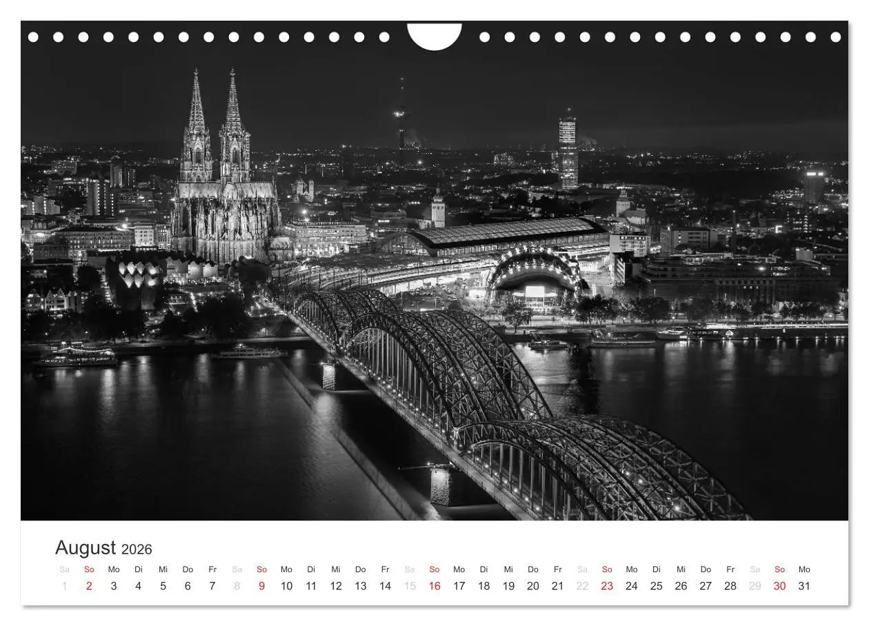 Bild: 9783516016369 | Köln - monochrome Ansichten (Wandkalender 2026 DIN A4 quer),...