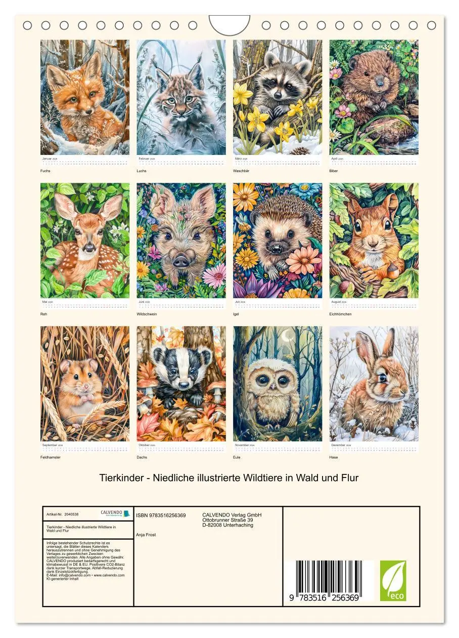 Bild: 9783516256369 | Tierkinder - Niedliche illustrierte Wildtiere in Wald und Flur...