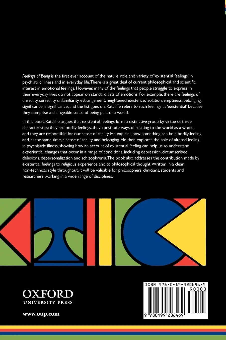 Rückseite: 9780199206469 | Feelings of Being | Phenomenology, Psychiatry and the Sense of Reality