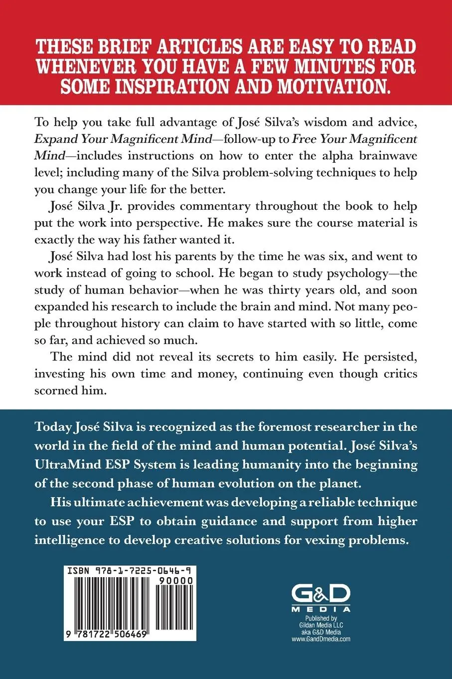Rückseite: 9781722506469 | Expand Your Magnificent Mind | José Silva | Taschenbuch | Englisch