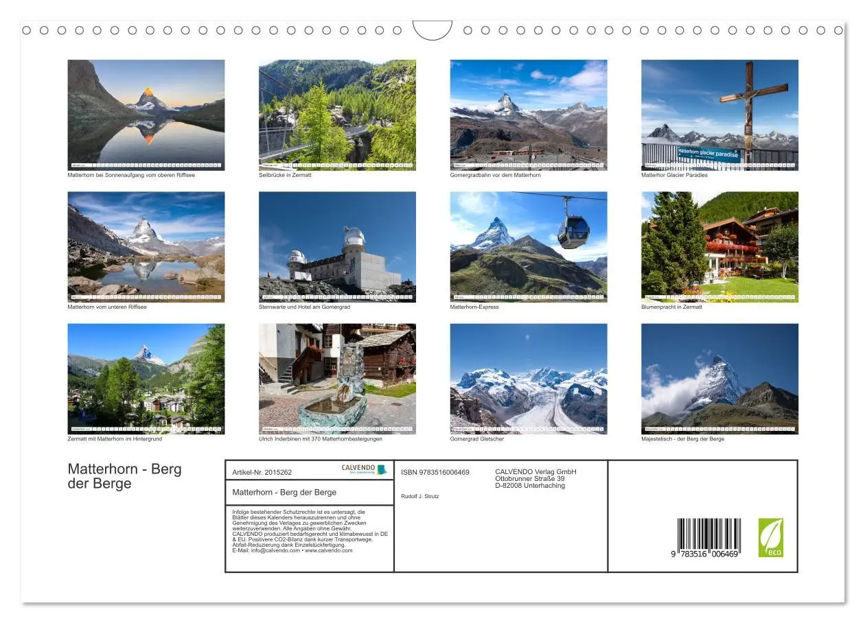 Bild: 9783516006469 | Matterhorn - Berg der Berge (Wandkalender 2026 DIN A3 quer),...