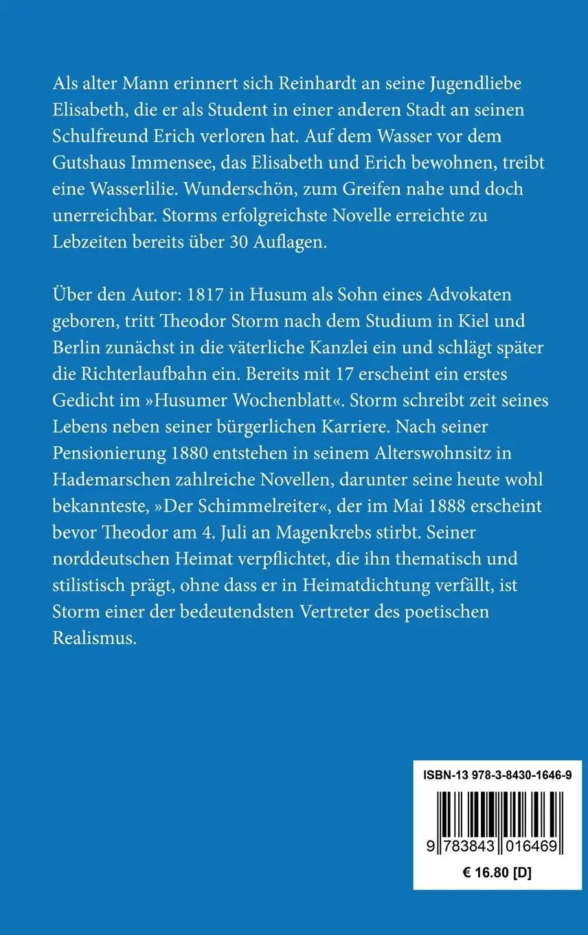 Rückseite: 9783843016469 | Immensee | und andere frühe Erzählungen | Theodor Storm | Buch | 60 S.
