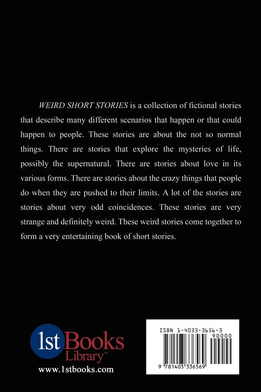Rückseite: 9781403336569 | Weird Short Stories | Mark D. Bradley | Taschenbuch | Englisch | 2002