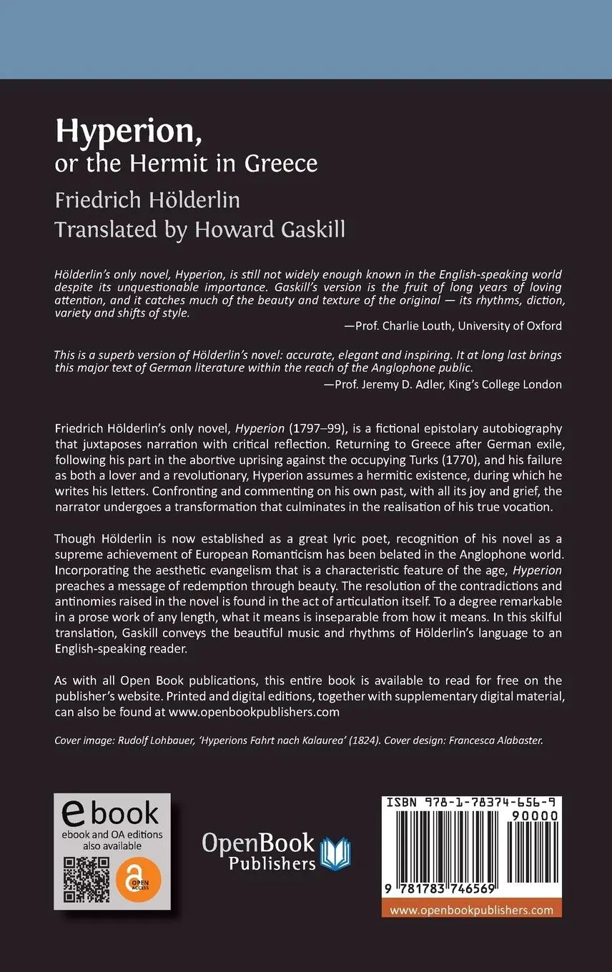 Rückseite: 9781783746569 | Hyperion, or the Hermit in Greece | Friedrich Hölderlin | Buch | 2019