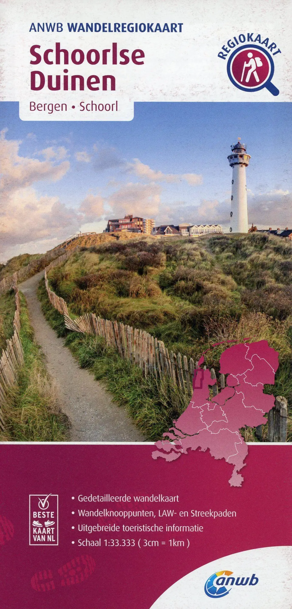 Cover: 9789018046569 | Schoorlse Duinen (Bergen / Schoorl) 1:33 000 | Wandelregiokaart | 2020