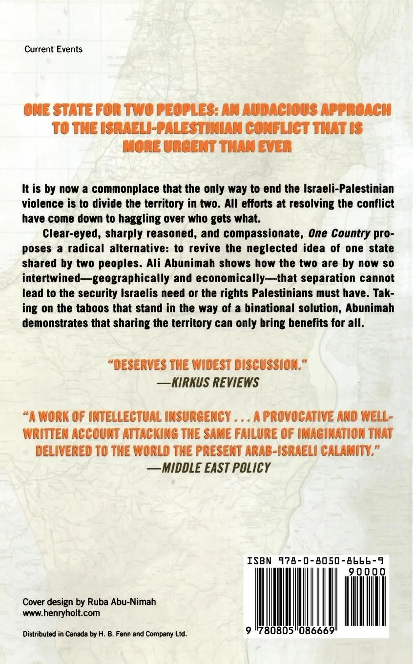 Rückseite: 9780805086669 | One Country | A Bold Proposal to End the Israeli-Palestinian Impasse