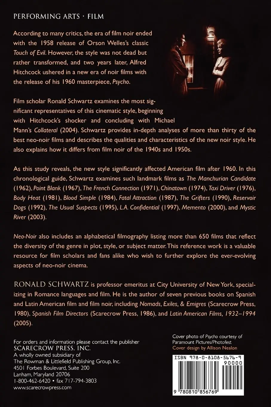 Rückseite: 9780810856769 | Neo-Noir | The New Film Noir Style from Psycho to Collateral | Buch