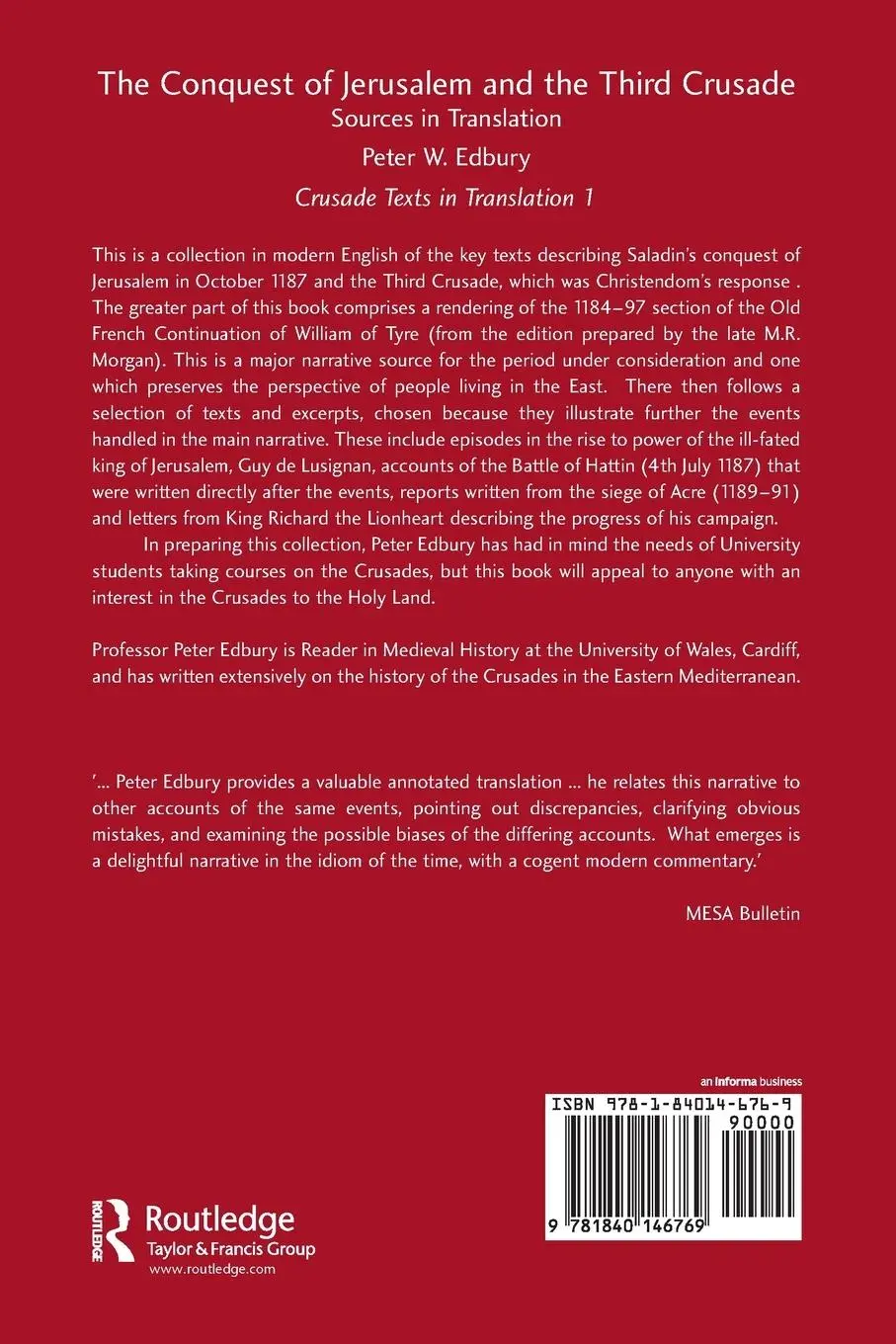 Rückseite: 9781840146769 | The Conquest of Jerusalem and the Third Crusade | Peter W. Edbury