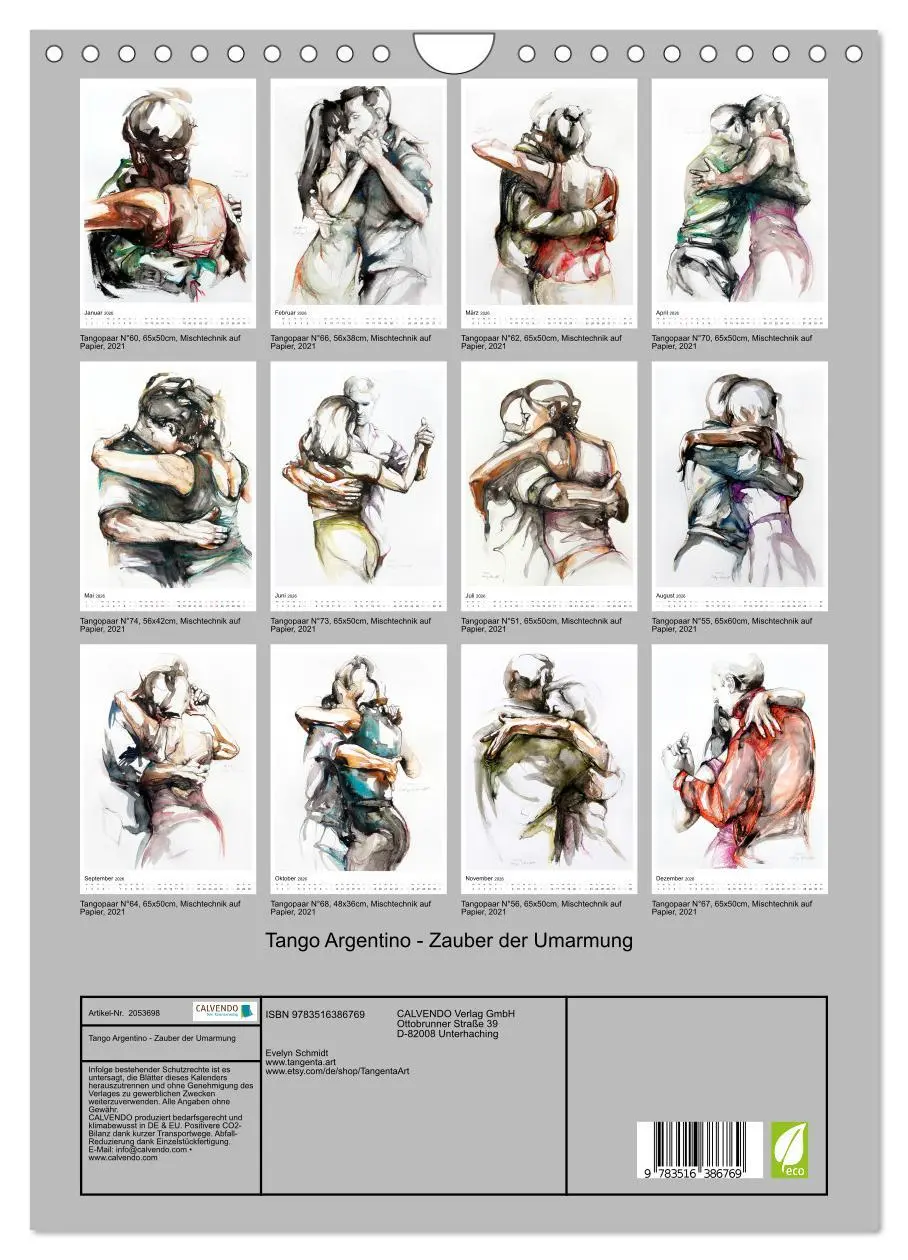 Bild: 9783516386769 | Tango Argentino - Zauber der Umarmung (Wandkalender 2026 DIN A4...