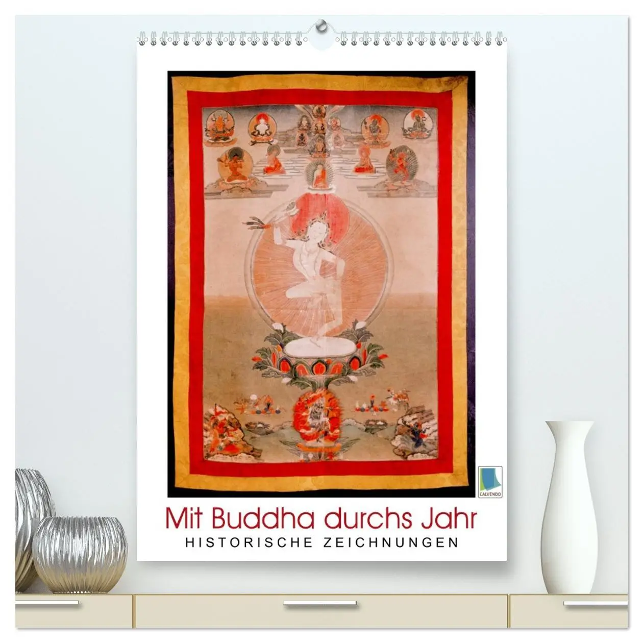 Cover: 9783516446869 | Mit Buddha durchs Jahr: historische Zeichnungen (hochwertiger...