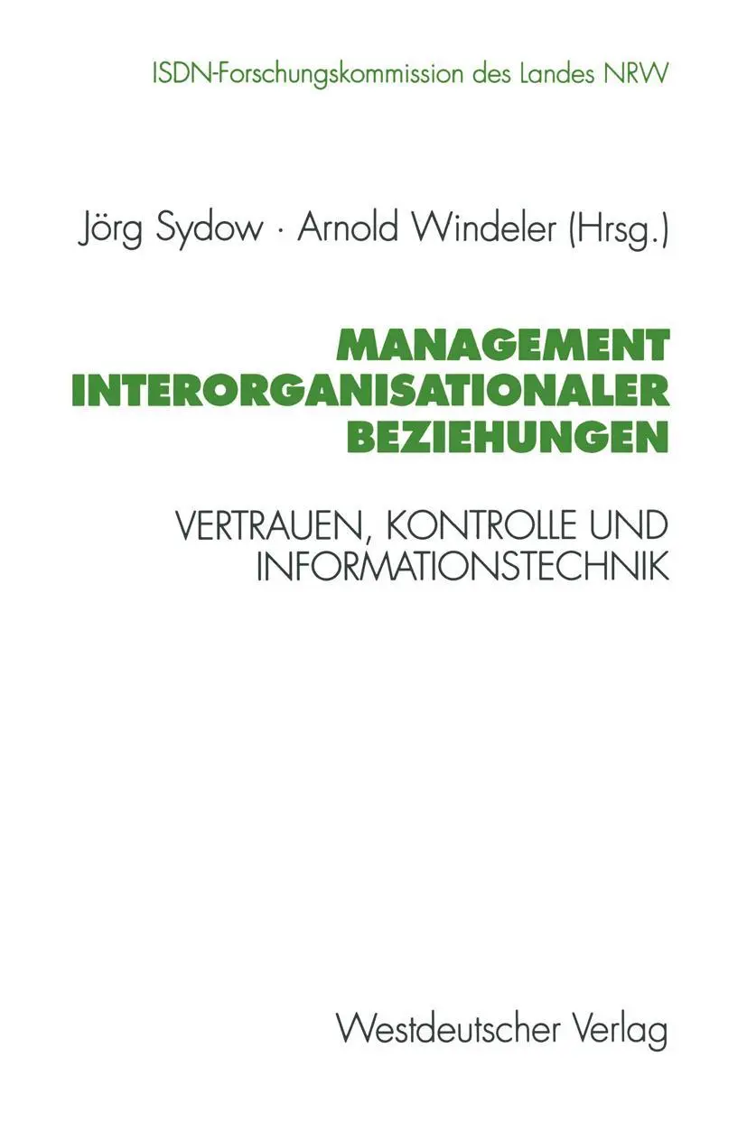 Cover: 9783531126869 | Management interorganisationaler Beziehungen | Arnold Windeler (u. a.)