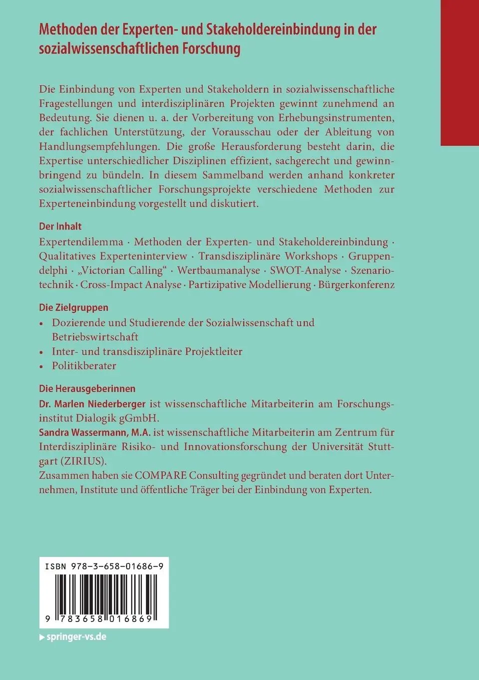 Rückseite: 9783658016869 | Methoden der Experten- und Stakeholdereinbindung in der...