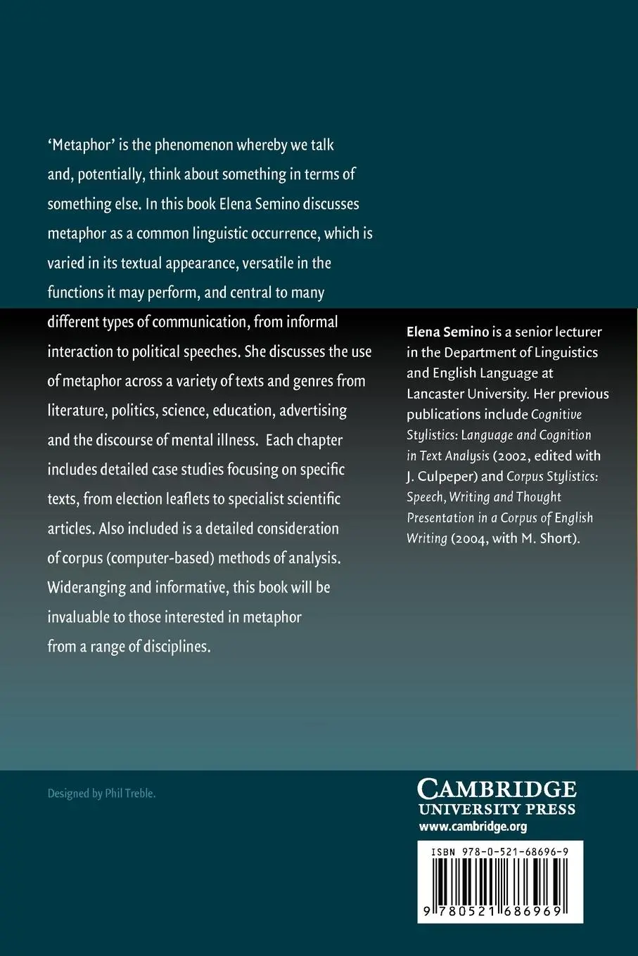 Rückseite: 9780521686969 | Metaphor in Discourse | Elena Semino | Taschenbuch | Englisch | 2011