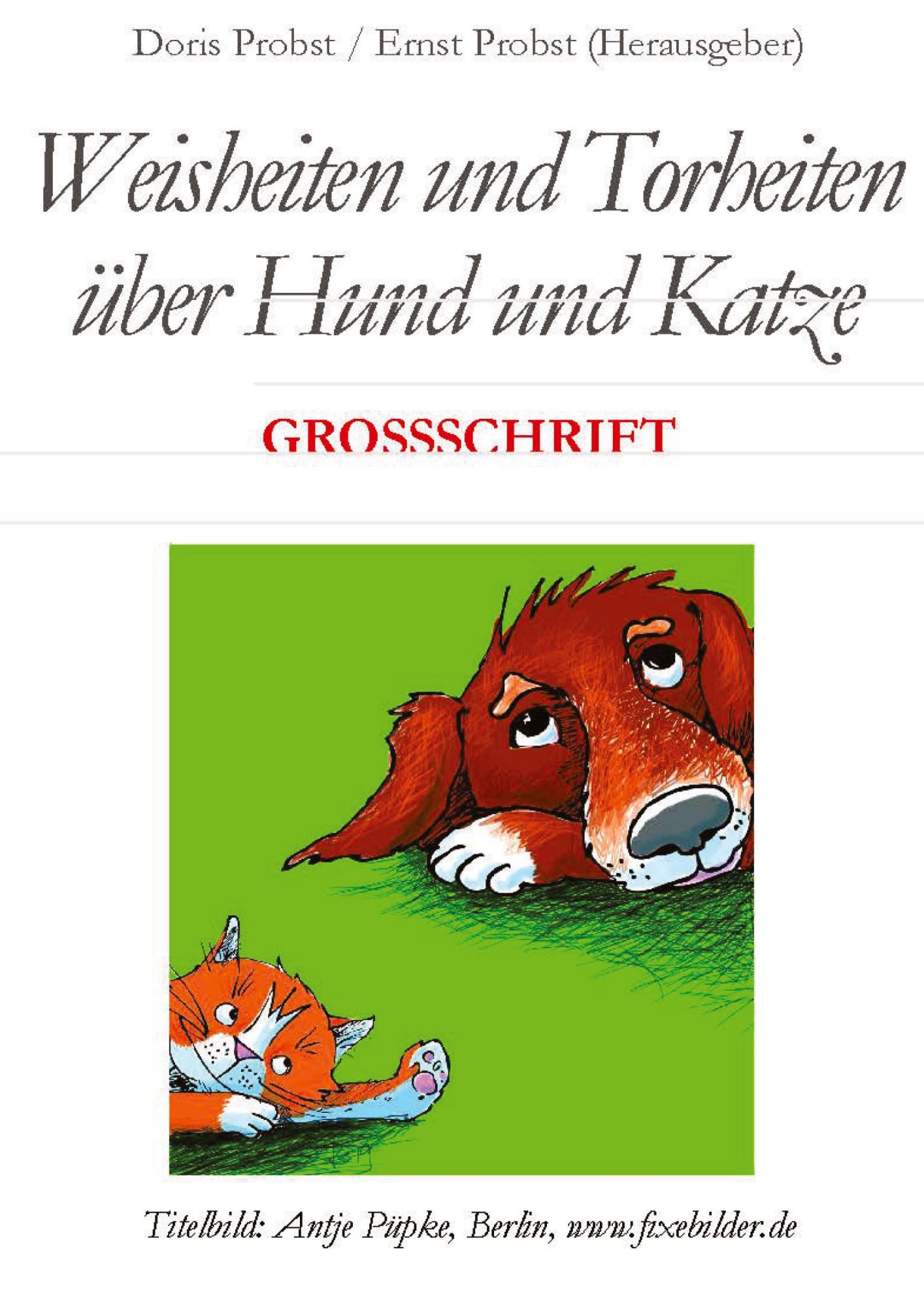 Weisheiten und Torheiten über Hund und Katze: Text in GROSSSCHRIFT