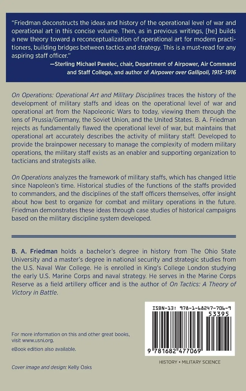 Rückseite: 9781682477069 | On Operations | Operational Art and Military Disciplines | Friedman