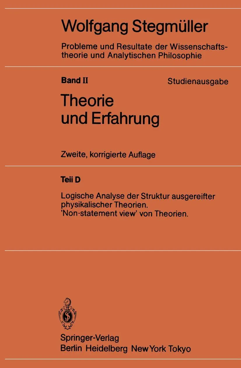 Cover: 9783540157069 | Logische Analyse der Struktur ausgereifter physikalischer Theorien...