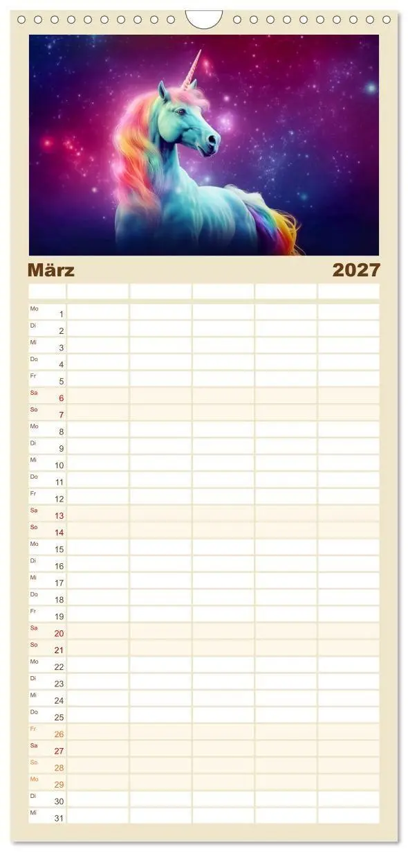 Bild: 9783594307069 | Familienplaner 2027 - Magische Momente im Land der Einhörner mit 5...