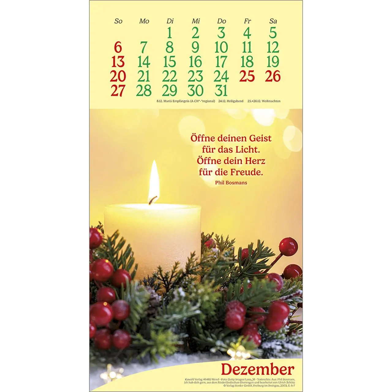 Bild: 9783754857069 | Vitamine fürs Herz 2026 | Phil-Bosmans-Kalender | Phil Bosmans | 14 S.